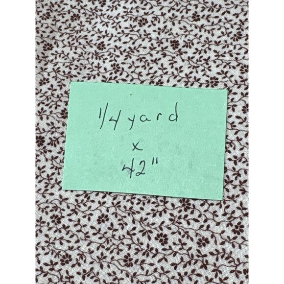 Brown Floral Cotton Fabric 1/4 yard x 42" Quilting Sewing Craft Lightweight Mate - Picture 5 of 6